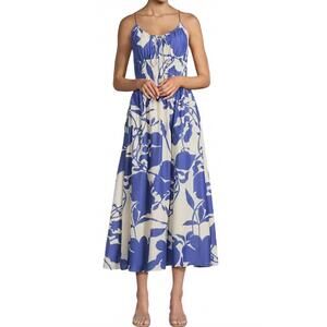 nora midi dress faithfull the brand Nora Floral Navy Leiria Midi Dress